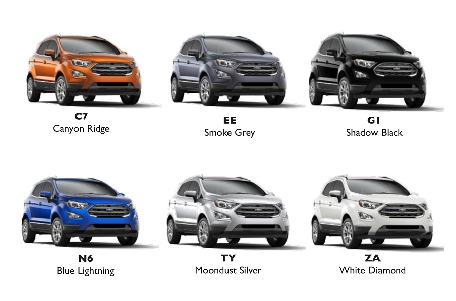 Шесть цветов для EcoSport